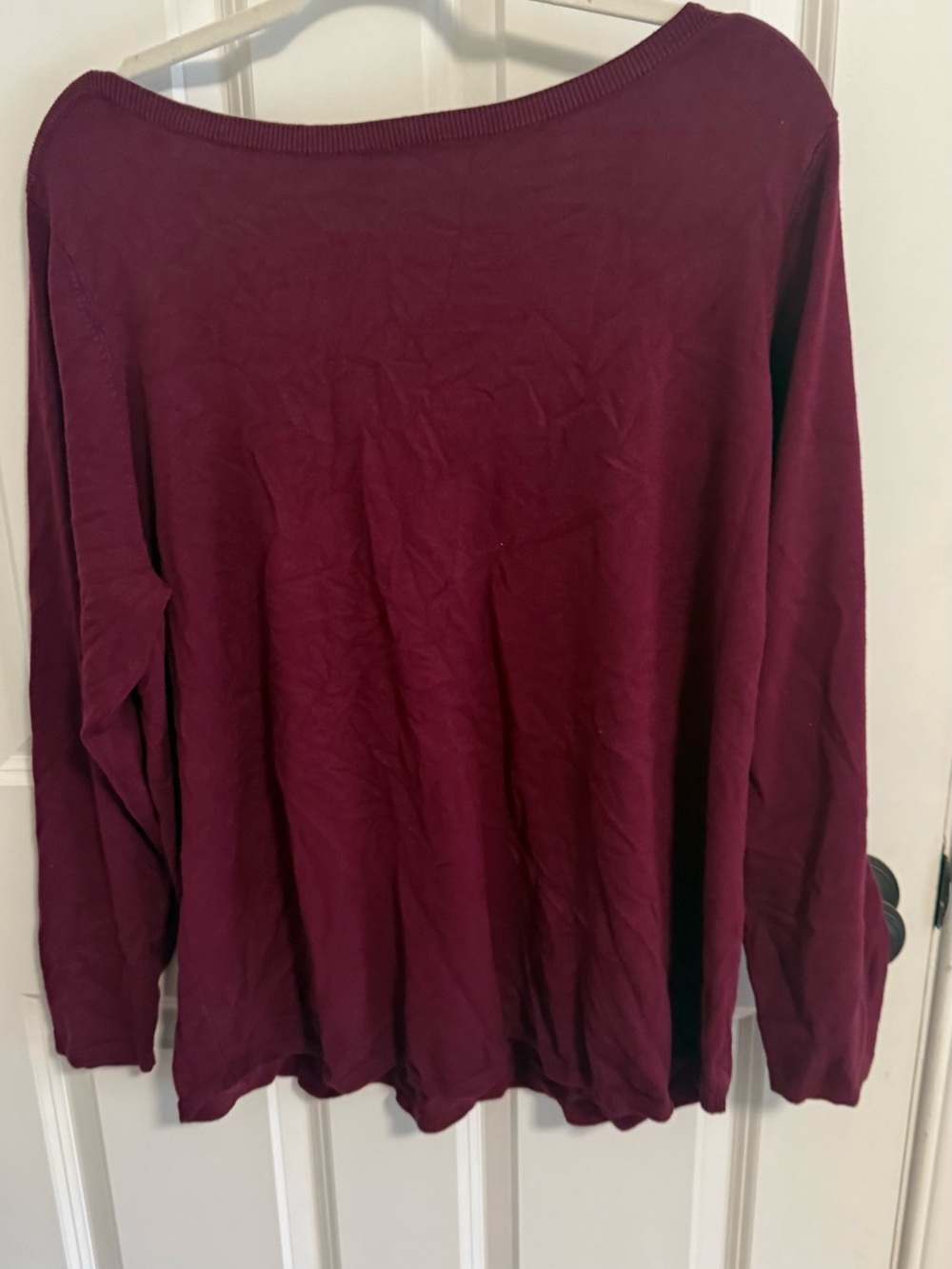 Chico's Long-Sleeve Crewneck Sweater- Wine